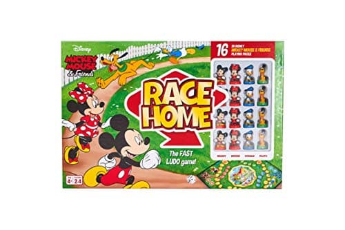 Image of Disney Mickey & Friends Official Race Home Board Game, Including 16 Mickey Mouse & Friends Playing Pieces, Great Gift For Up To 4 Players, Ages 4+