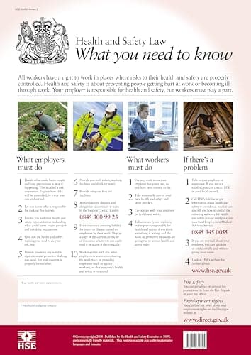 Image of Health and Safety Law Poster HSE - What You Need To Know FWC30 2025 2026 (A4)