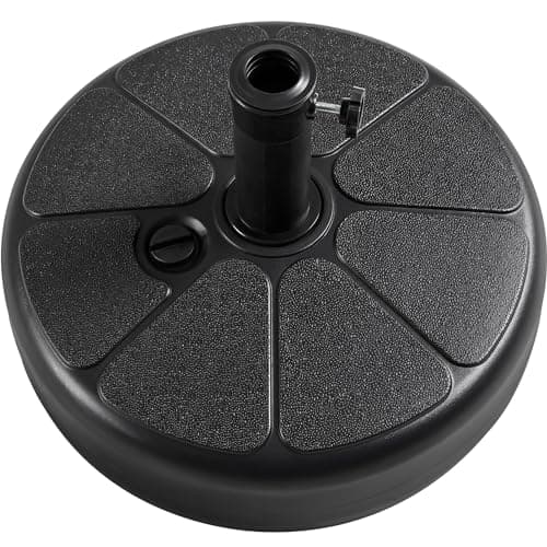 Image of Yaheetech Parasol Base Holder, Sand or Water Filling Weight Base for Patio Garden Table Umbrella, 38mm/48mm Parasol Hole - Black