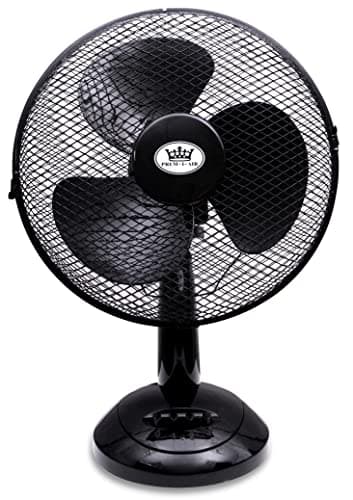 Image of Prem-i-air Portable Electric Powerful Oscillating Cooling Desk Fan with 3 Airflow Speed Settings, Adjustable Tilt and Quiet Operation For Use in Homes and Offices Black 12 Inch