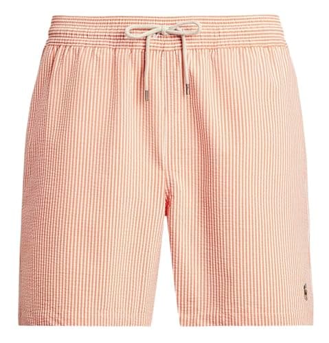 Image of POLO RALPH LAUREN Seersucker Traveller Stretch Swimming Shorts (UK, Alpha, L, Regular, Regular, Peach)