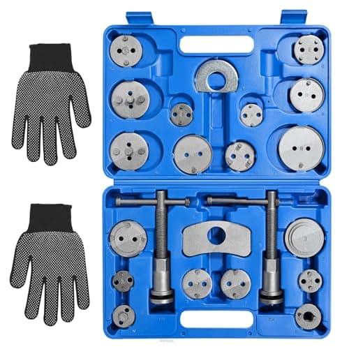 Image of Uten Brake Calliper Tool Sets Disc Brake Pad and Caliper Service Tool Kit, Universal Disc Brake Caliper Wind Back Tool for Brake Pad Replacement Reset 22 Pieces