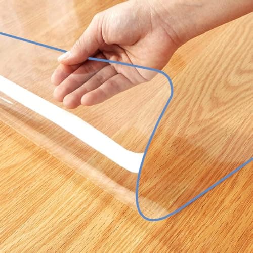 Image of WingCanto 16x24 Inch Upgraded Clear Table Cover Protector 1.5mm Thick Desktop Protector Mat Clear Plastic Desk Pad Mat Children Painting Desk Pad Heat Resistant Rectangular Tablecloth Pet Feeding Mat