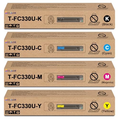 Image of TFC330U T-FC330U Toner Cartridges Compatible for Toshiba T-FC330U T-FC330UK T-FC330UC T-FC330UM T-FC330UY Replacement for Toshiba E-Studio 330AC 400AC Printers,4-Pack Black Cyan Magenta Yellow
