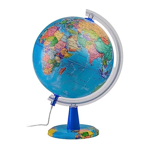Image of TOPGLOBE 30cm Illuminated Globe - English Map - Modern Political World globe - Educational/Geographic/Desktop Decoration