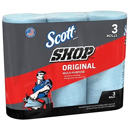 Image of SCOTT SHOP ORIGINAL Heavy Duty Blue Towels - 3 Rolls x 55 Sheets (165 Total)