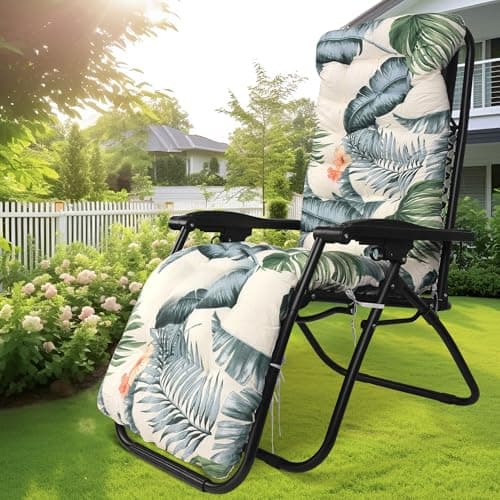 Image of Sun Lounger Cushions Only,Garden Sunlounger Rocking Chair Replacement Cushion for Outdoor Furniture,Sunbed Garden Recliner Chair Cushion Seat Pads for Beach Porch Swing Patio 170 * 53 * 8cm