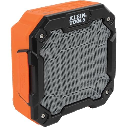 Image of KLEIN TOOLS AEPJS3 Bluetooth Jobsite Speaker With Magnet and Hook, 20-Hr Run Time, Charge Via USB A or C, Pair Multiple Speakers Via Broadcast, Hands Free Capable