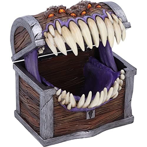 Image of Nemesis Now Dungeons & Dragons Mimic Dice Storage Box, 11.3cm, Resin, Brown, Officially Licensed D&D Merchandise, Mimic Character Dice Box, Cast in the Finest Resin, Expertly Hand-Painted
