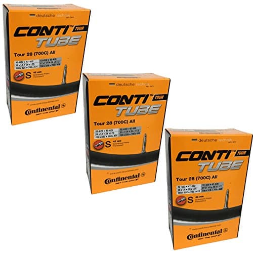 Image of Continental Tour 28 700 x 32-47c Bike Inner Tubes - Presta 42mm Valve (Set of 3),Black