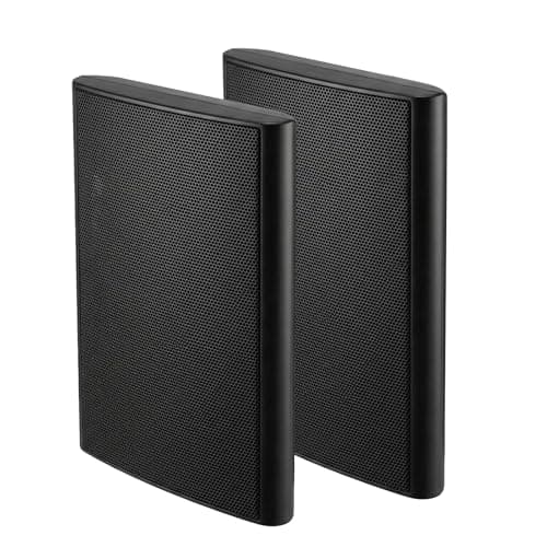 Image of STUDIOFINIX Ultra Slim 5.25 Inch 240W Wall Mount Speakers, 8 Ohm Passive Home Theater Indoor Speakers for Bedroom, Kitchen, Living Room,Black(Pair)