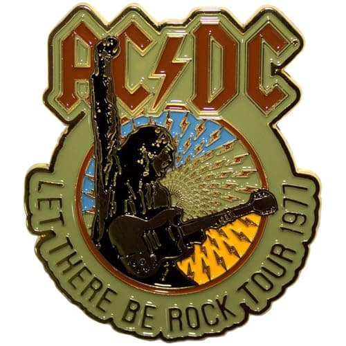 Image of AC/DC Let There Be Rock Tour 77 Pin Badge One Size