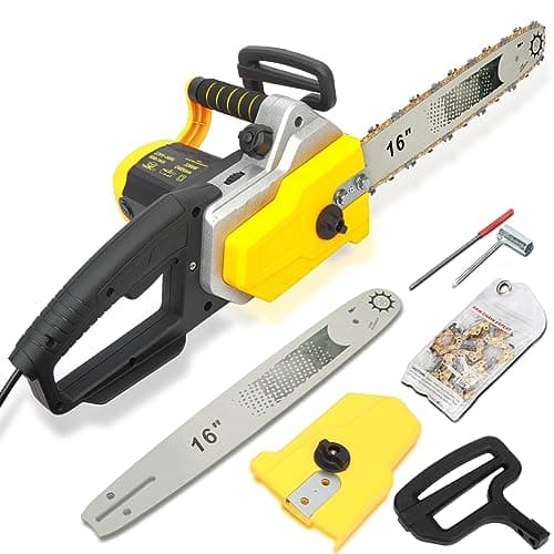 Image of 16" Electric Chainsaw,2200W Powerful Electric Chainsaw with 1.5m Power Cable,Portable Chain Saw for Branches,Chain Saw Power Tools,13m/s Chain Speed Auto Chain Lubrication to Cut Wood