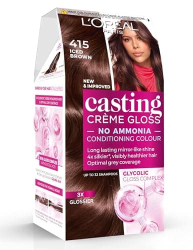 Image of L'Oréal Paris Casting Crème Gloss, Semi-Permanent Hair Dye, Radiant & Natural Colour, No-ammonia, Semi-Permanent Hair Colour Lasts 32 Washes, Shade: 415 Iced Chocolate