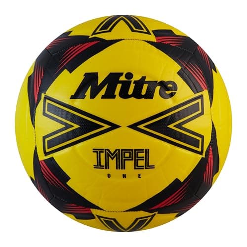 Image of Mitre Impel One Level Training Football Soccer Ball Fluo Yellow/Black/Red - Size 5