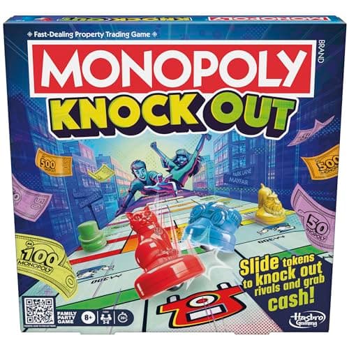 Image of Hasbro Gaming Monopoly Knockout, Board Game for 2-8 Players, Family Games for 8+ Year Old Kids and Adults