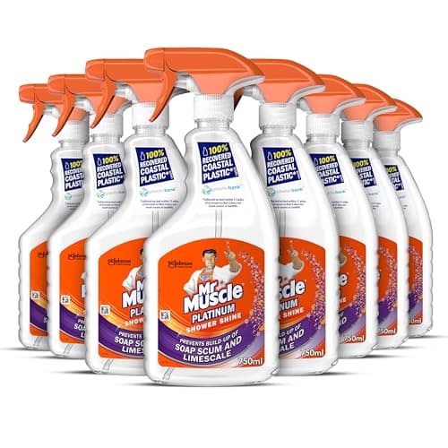Image of Mr Muscle Platinum Shower Shine Spray, Pack of 6 (6 x 750ml)