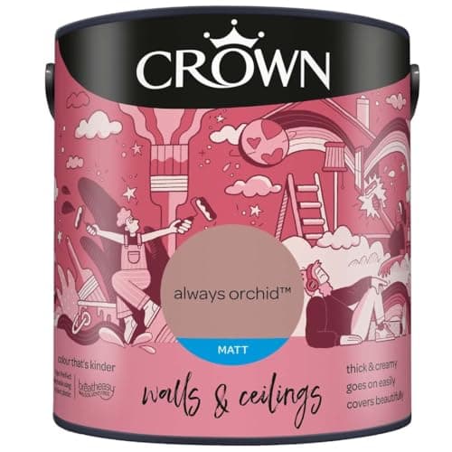 Image of DRW Always Orchid Matt Emulsion Paint 2.5L | Interior Wall and Ceiling Paint | Smooth Flat Matt Finish | Durable Everyday Room Paint for Living Room Bedroom Hallway and Dining Room