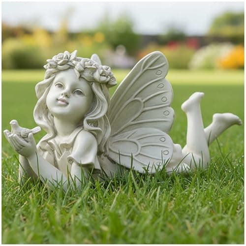 Image of PlentifulHome Garden Fairy Outdoor Statue Decor – Outdoor Patio Lawn Garden Decor and Memorial Gift, Yard Art, Sympathy Gift, 13.5 cm Tall