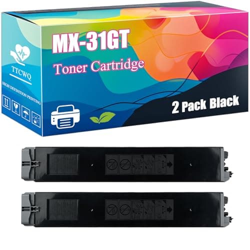 Image of MX-31GT Toner Cartridge Compatible with Sharp MX-2301N MX-2600N MX-3100N MX-M565N Printers, High-Yield Ideal for High-Volume Printing (2 Pack Black)
