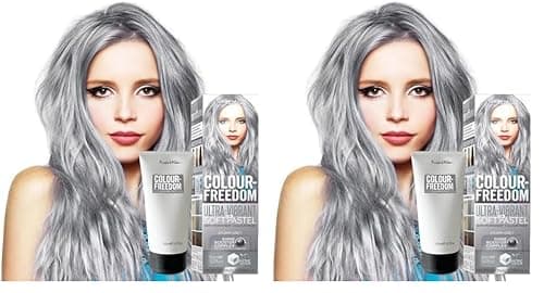 Image of Knight & Wilson Colour-Freedom Storm Grey Semi-Permanent Hair Colour - Ultra-Vibrant Vegan Friendly Colour Mask with Shine Booster Complex - Ammonia Free Colour Lasts Up To 6-10 Washes, 150 ml