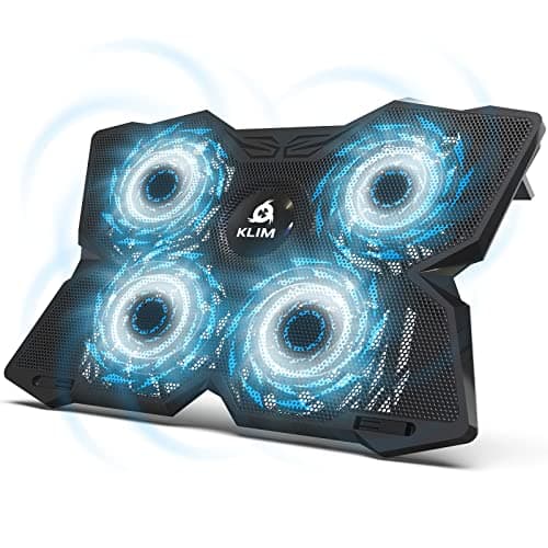 Image of KLIM Wind Laptop Cooling Pad - More Than 500 000 Units Sold - New Version - The Most Powerful Rapid Cooling - Laptop Stand with 4 Fans at 1200 RPM - USB Fan - PS5 PS4 - Diamond Blue