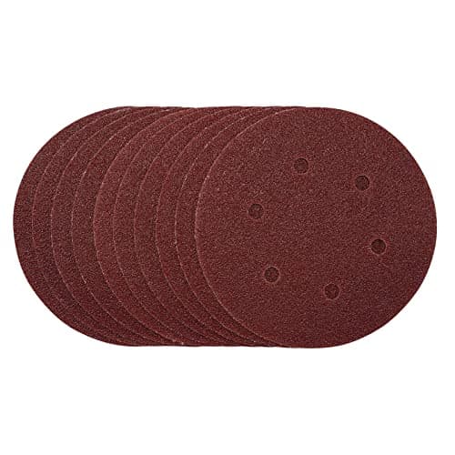 Image of Draper 150mm 10 Piece Sanding Discs Set | 40 Grit Hook & Loop Sander Accessory | Multi- Surface Utility | Aluminium Oxide | 8mm Dust Extract Holes | 54887