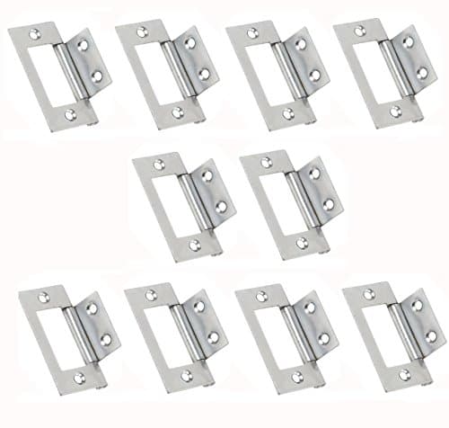 Image of Visua Steel Flush Door Cabinet Hinges Polished Chrome. 51mm x 25mm. Pack of 10