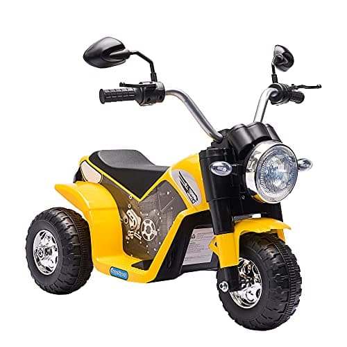Image of HOMCOM 6V Kids Electric Motorbike 3 Wheels Ride On Toy with Horn Headlights Realistic Sounds for Girl Boy 18-36 Months Yellow