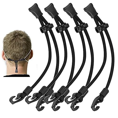Image of Adjustable Mask Extender Rope for Adult and Kids,4 Pack Mask Strap Extension Hook Face Mask Ear Protector for Relieving Long-time Wearing Ears' Pain