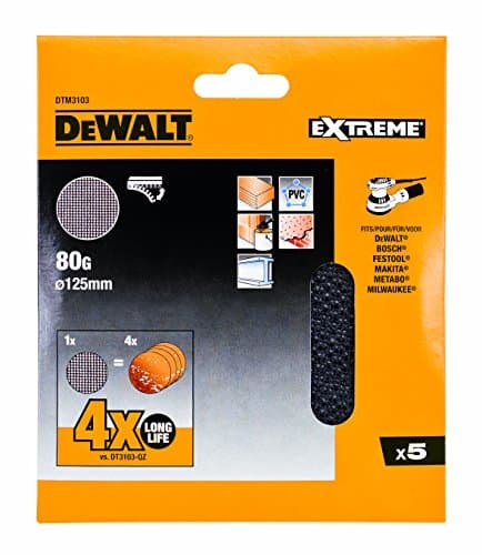 Image of Dewalt DTM3103QZ 125 mm 80G ROS Sand Discs (Pack of 5), DTM3103-QZ