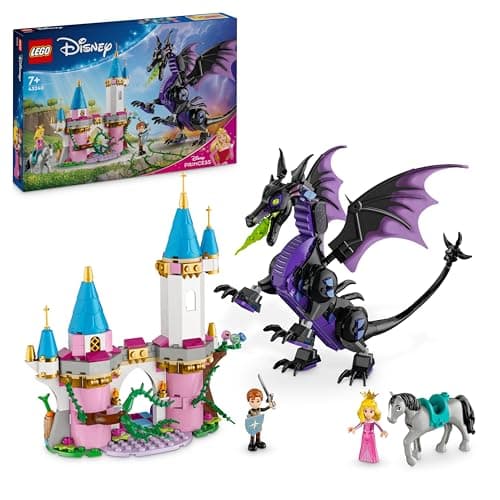 Image of LEGO ǀ Disney Princess Maleficent’s Dragon Form Building Toy Set for Kids and Sleeping Beauty Fans, with 2 Mini-Doll Figures, Fun Gift Idea for 7 Plus Year Old Girls and Boys Who Love Aurora 43240
