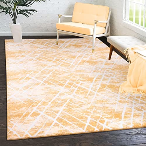 Image of Super Soft Large Area Rugs Living Room Bedroom Carpet Hallway Runner Floor Mats Bright Colour Normal Pile (Yellow, 120 x 170 cm)