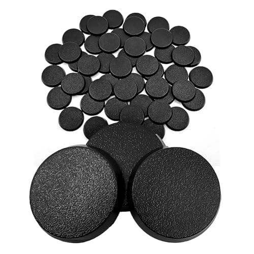 Image of Hobby Heaven 25mm Round Plastic Warhammer Bases (50 Pcs) - Black Miniature Bases for Wargaming Miniatures Figures - Model Painting Plastic Figures Wargame Miniatures - Durable Tabletop Games