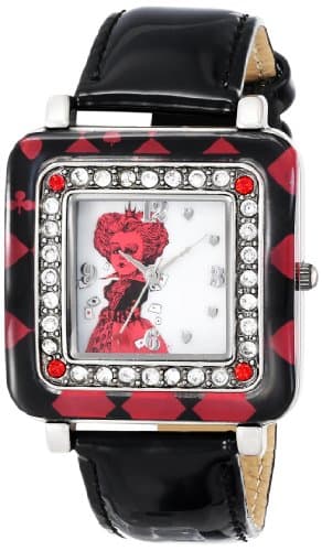 Image of Alice in Wonderland Women's AL1012 Red Queen White Dial Black Strap Watch