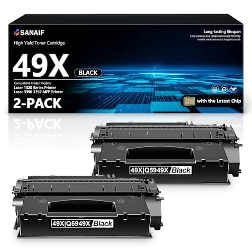 Image of Q5949X 49X High-Yield Toner Cartridge (Black, 2-Pack) Compatible 49X Q5949X Toner Replacement for HP Laser 3390 3392 MFP Laser 1320 1320n 1320tn 1320nw Printer