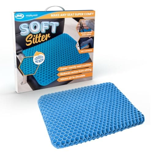 Image of JML Soft Sitter Honeycomb Cushion - Gel Seat Cushion for Support and Flexibility, Home, Office, Gaming and Car Seat Pads - Lightweight, Durable, Breathable for All-Day Comfort and Posture, Blue