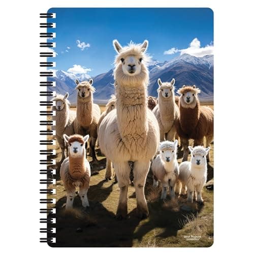 Image of 3D LiveLife A5 Notebook - Llamarama from Deluxebase. Spiral Bound Lined Notebook with 80 Recycled Pages, 3D Llama Art Notebooks for Work, Gifts and School Supplies, (21 x 14.5 cm).
