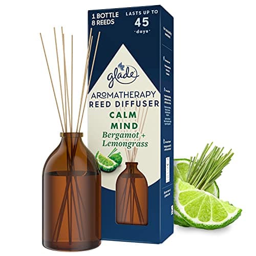 Image of Glade Aromatherapy Reed Diffuser, Home Decor Essential Oils Diffuser Soothing Fragrance, Calm Mind with Italian Bergamot & Guatemalan Lemongrass, 80 ml