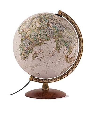 Image of National Geographic 8007239978737 30 cm Edge Executive Antique Reference Illuminated Globe, brown