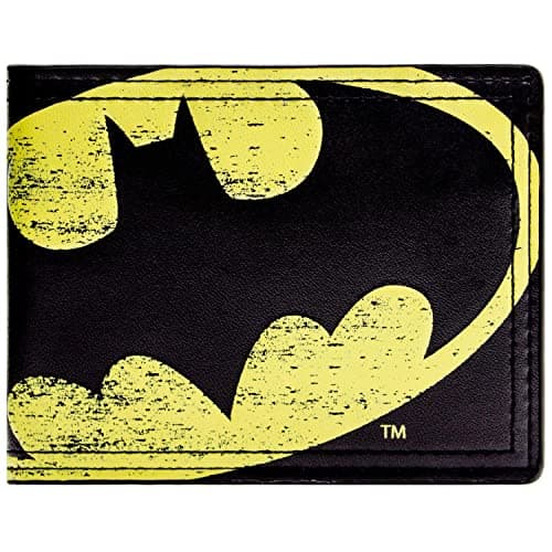Image of The Dark Knight Batman Bat-Signal Search Light Wallet Bi-Fold Coin Pocket & Card Holder, Black