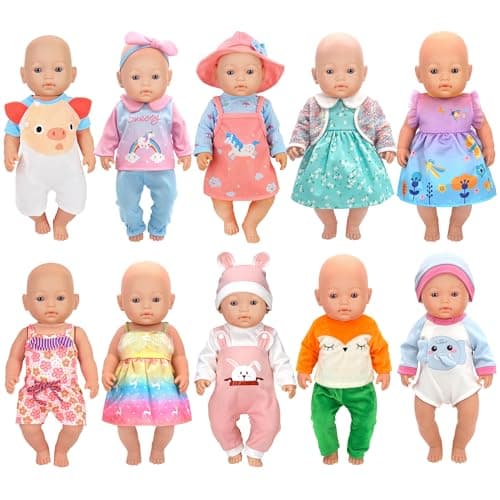 Image of 10 Sets Doll Clothes And Accessories Play Set Outfits Dresses for 43cm / 17 inch Baby Dolls (No Doll)