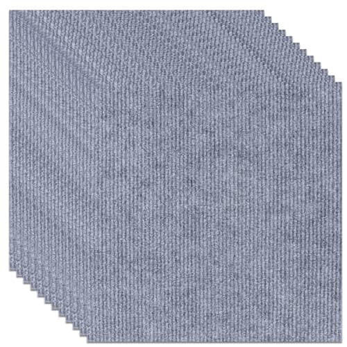 Image of YAYODS 50Pcs Self-Adhesive Light Grey Carpet Tiles, 30 x 30cm Anti-Slip Durable Square Flooring, Easy Peel and Stick Carpet for Office, Living Room, Bedroom