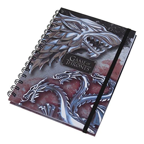 Image of Game of Thrones Journal Notebook (Stark & Targaryen Design) Wiro Notebooks A5, Note Book and Notepads A5 - Official Game of Thrones Merchandise