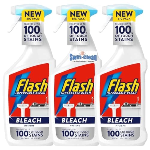 Image of Flash Multi Purpose Bleach Cleaning Spray Remove Upto 100% of Tough Stains Eucalyptus Scent 800ML x 3 Sold by Slamtech