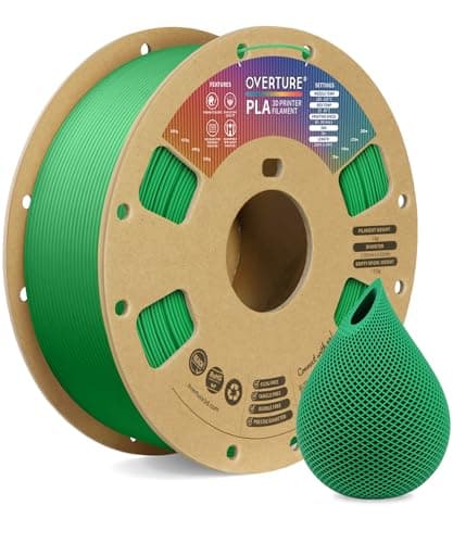 Image of OVERTURE PLA Filament 1.75mm 1kg, High Speed 3D Printer Filament, 1kg Green PLA on Cardboard Spool (2.2lbs) - Neatly Wound, Dimensional Accuracy +/- 0.02mm, Fit Most FDM Printers