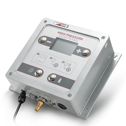 Image of Accufill Wall Mounted High Pressure Tyre Pressure Gauge Professional Automatic Tyre Inflator Deflator, Aluminum Housing, Digital Display, Multi Scale Max 232psi