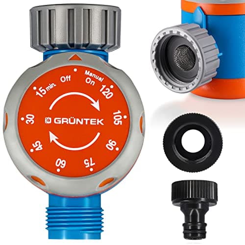 Image of GRÜNTEK Mechanical water timer for the tap, timer for easy automatic watering control from 15 min to 120 min