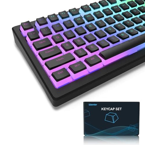 Image of Womier Pudding Keycaps - PBT 165 Key Set, Shine Through, OEM Profile, Universal Compatibility for 100%, 75%, 65%, 60% Keyboards - Black
