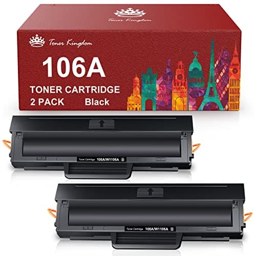 Image of Toner Kingdom 106A Replacement Compatible for HP 106A W1106A Toner Cartridges for HP Laser 107a 107r 107w MFP 135a 135r 135w 135wg MFP 137fnw 137fwg (2 Black, with Chip)